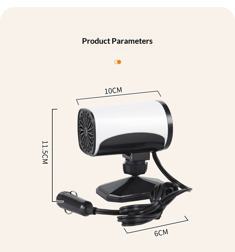 New Car Heater, Winter Vehicle Warmer, Windshield Defroster Defogger, Rotatable Electric Heater, 12V/24V Fast Heating Car Heating Fan