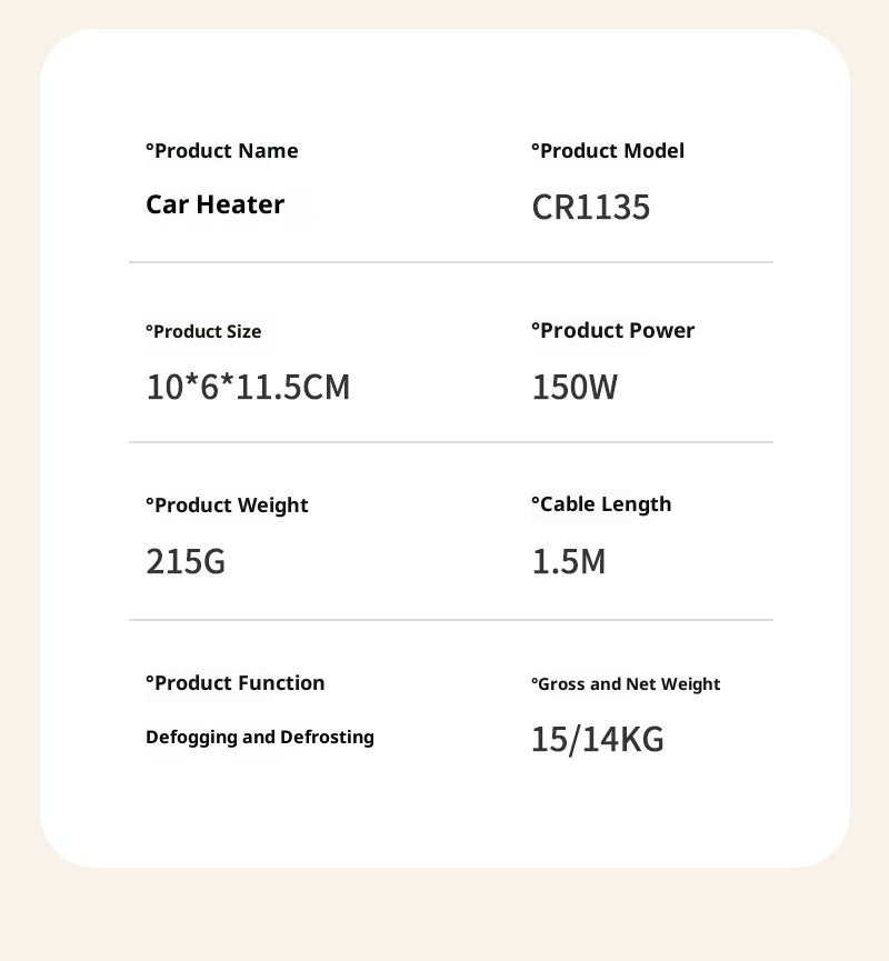 New Car Heater, Winter Vehicle Warmer, Windshield Defroster Defogger, Rotatable Electric Heater, 12V/24V Fast Heating Car Heating Fan