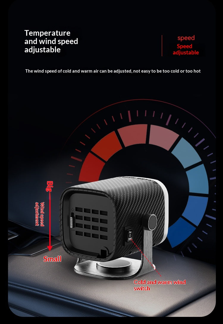 12V Car Heater, Windshield Defroster Defogger, Dual Use Heating & Cooling Vehicle Heater
