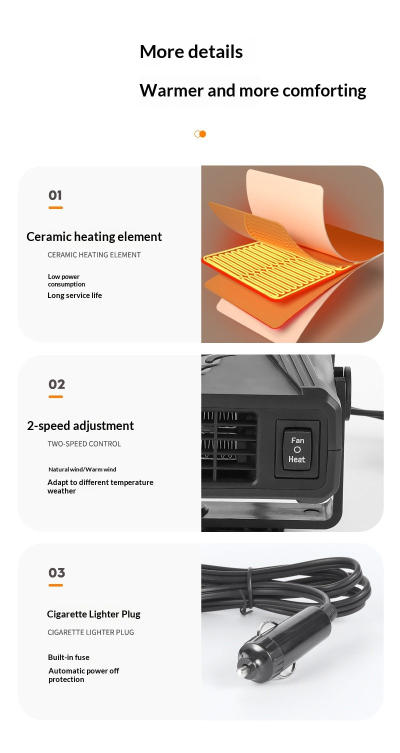 12V Car Hot and Cold Dual-use Heater, Windshield Defroster Snow Removal Demister