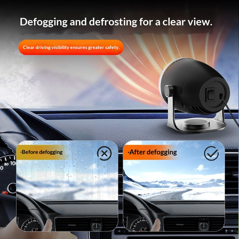 12V/24V Car Heater, Hot & Cold Dual-Use Windshield Defroster, Portable Car Defogger and Snow Removal Heater