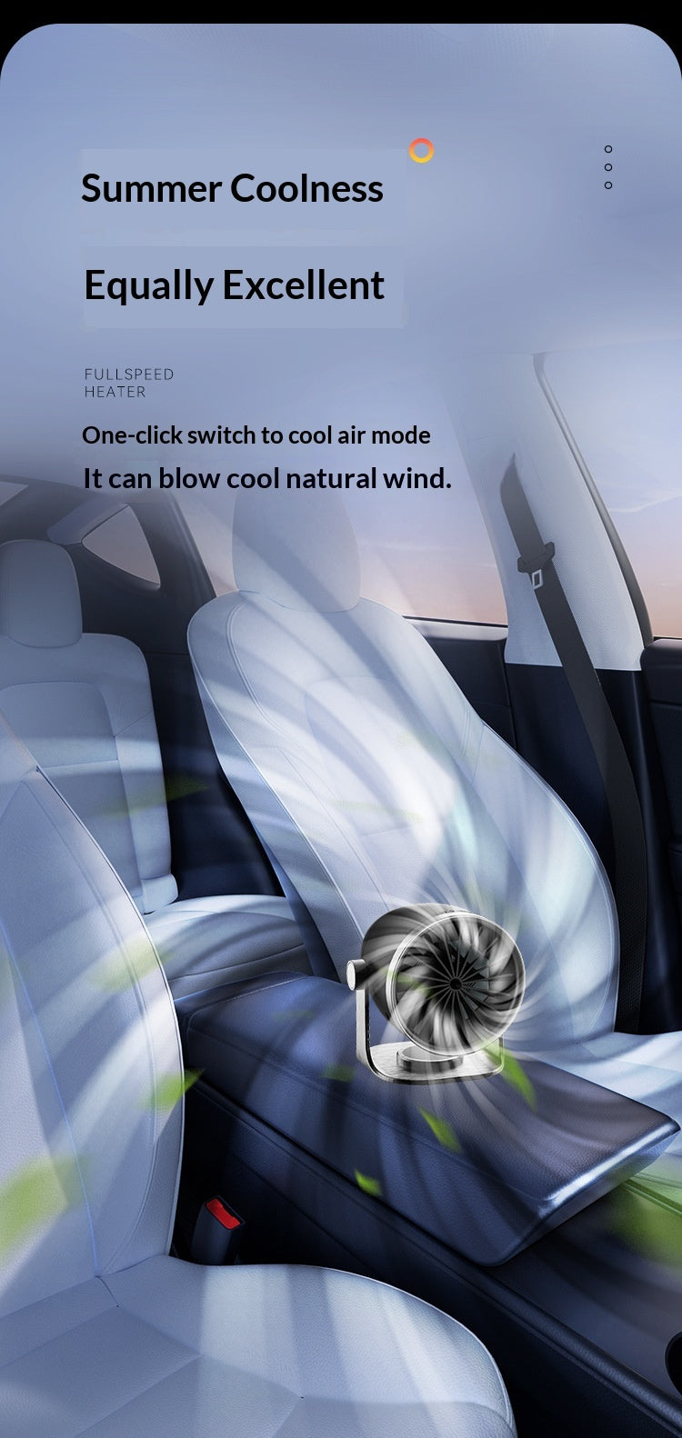 12V/24V Car Heater, Hot & Cold Dual-Use Windshield Defroster, Portable Car Defogger and Snow Removal Heater