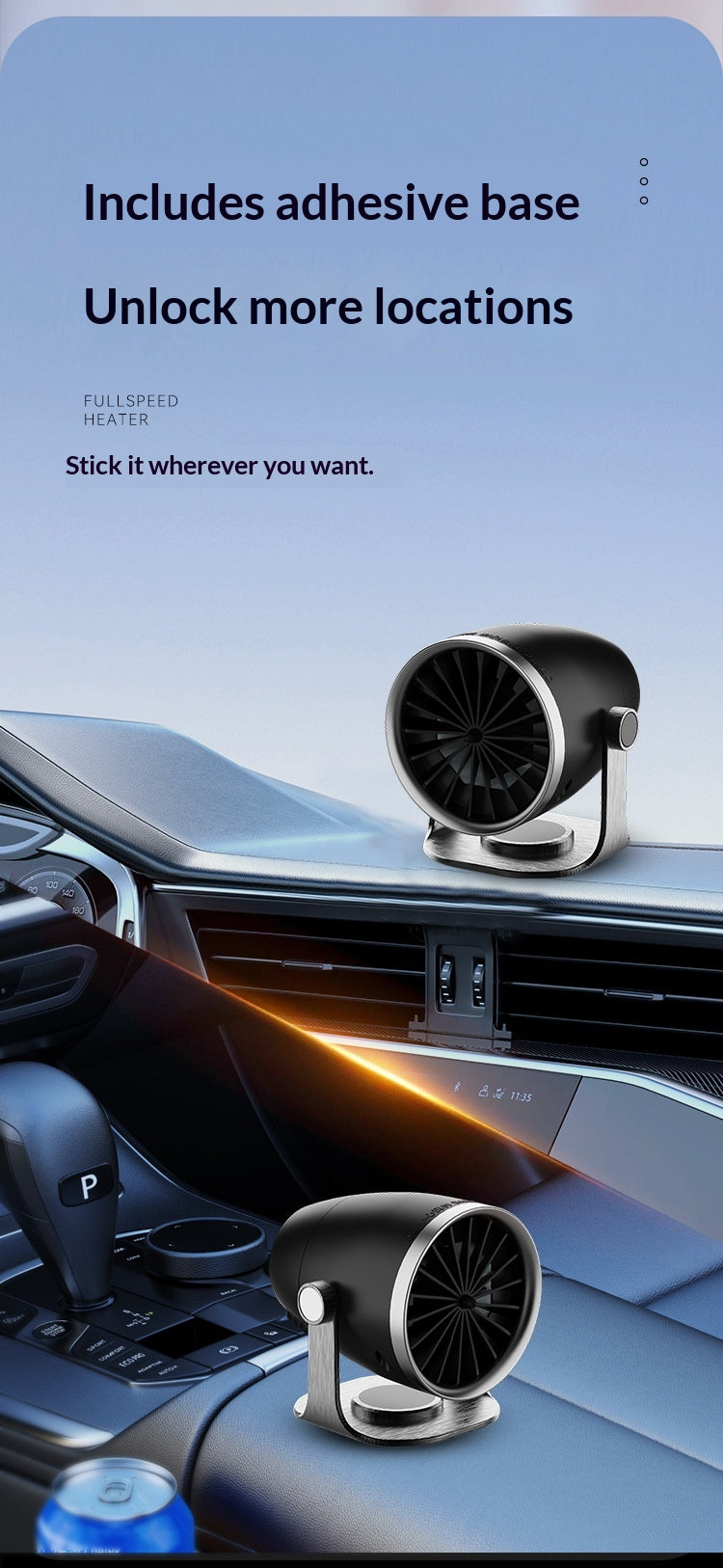 12V/24V Car Heater, Hot & Cold Dual-Use Windshield Defroster, Portable Car Defogger and Snow Removal Heater