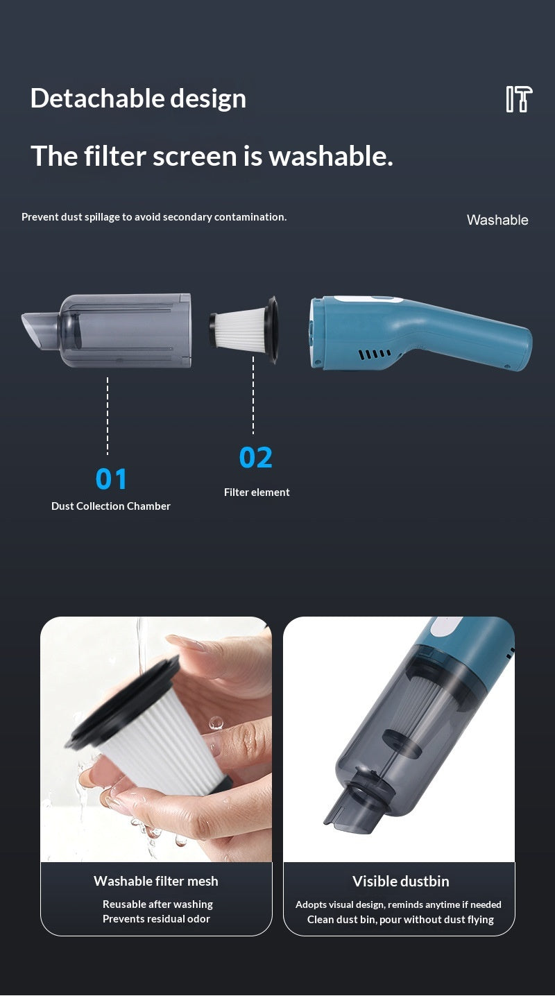 Wireless Car Vacuum Cleaner, Cordless Handheld Portable Brushless Vacuum for Car and Home Dual Use