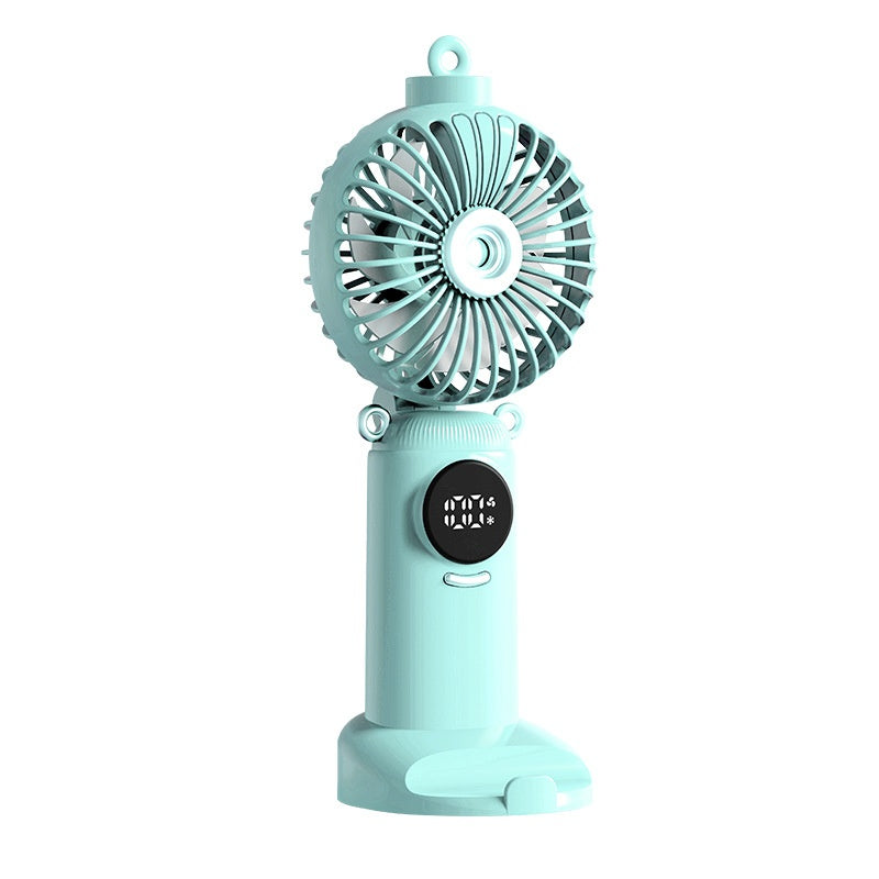 USB Rechargeable High Power Mini Fan, Handheld Desktop Neck Wearable Spray Rotation Integrated Fan