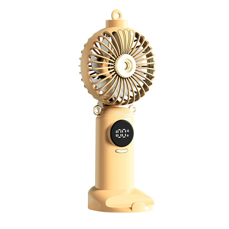 USB Rechargeable High Power Mini Fan, Handheld Desktop Neck Wearable Spray Rotation Integrated Fan