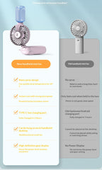 USB Rechargeable High Power Mini Fan, Handheld Desktop Neck Wearable Spray Rotation Integrated Fan