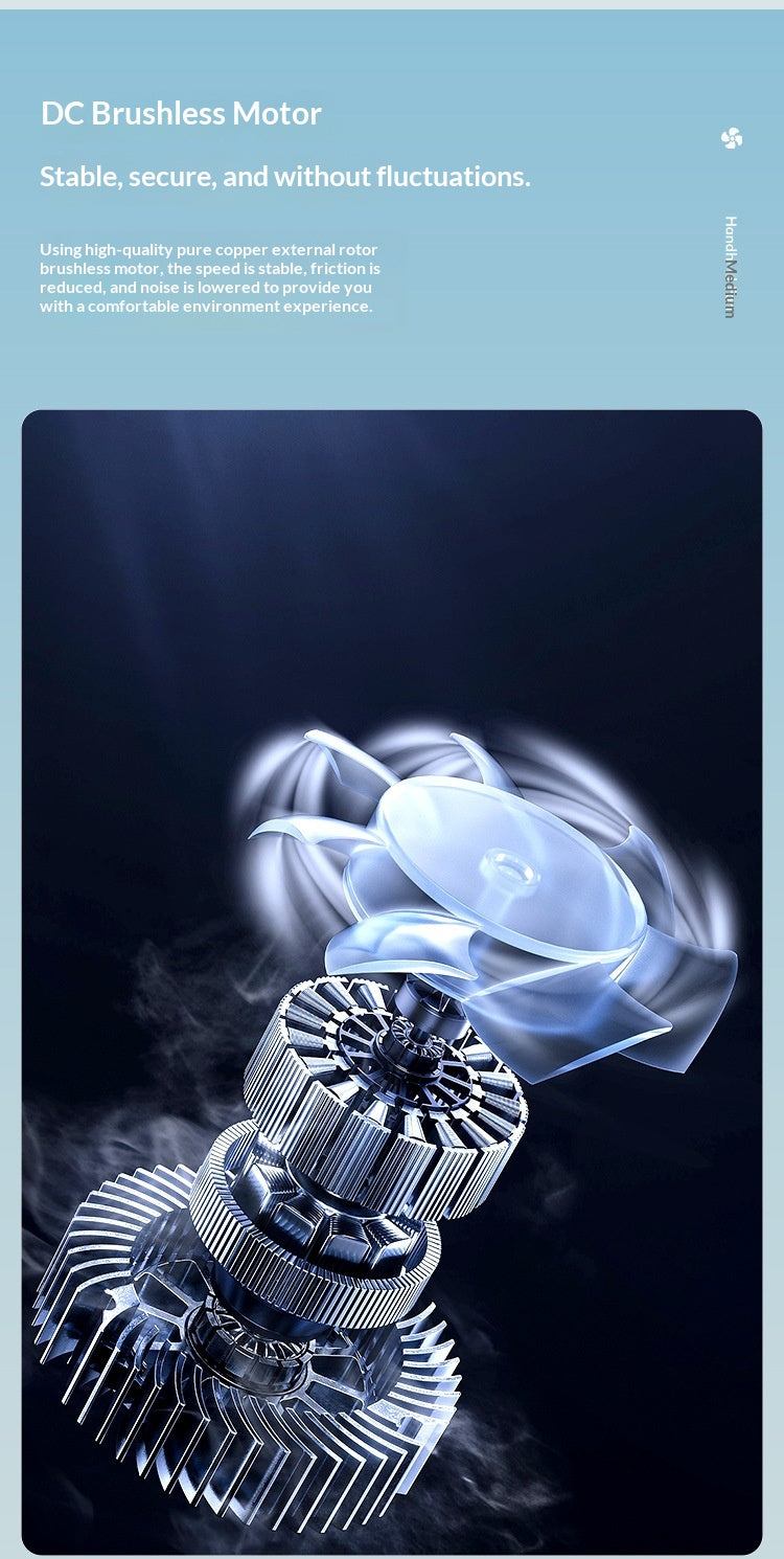 USB Rechargeable High Power Mini Fan, Handheld Desktop Neck Wearable Spray Rotation Integrated Fan