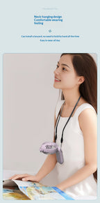 USB Rechargeable High Power Mini Fan, Handheld Desktop Neck Wearable Spray Rotation Integrated Fan