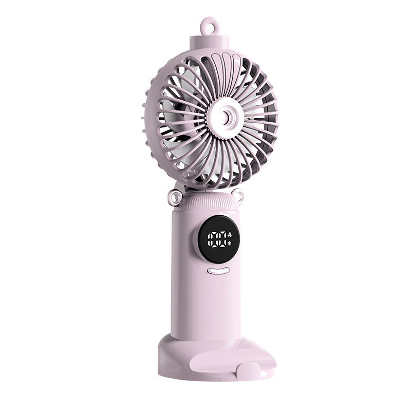 USB Rechargeable High Power Mini Fan, Handheld Desktop Neck Wearable Spray Rotation Integrated Fan