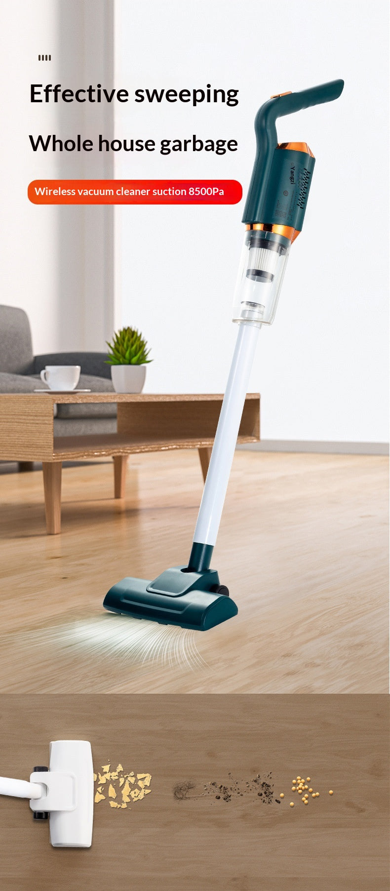 Cordless Handheld Vacuum Cleaner, High Suction Power for Hair Dust, Wet and Dry Dual Use Multifunctional Home Full House Cleaning Vacuum
