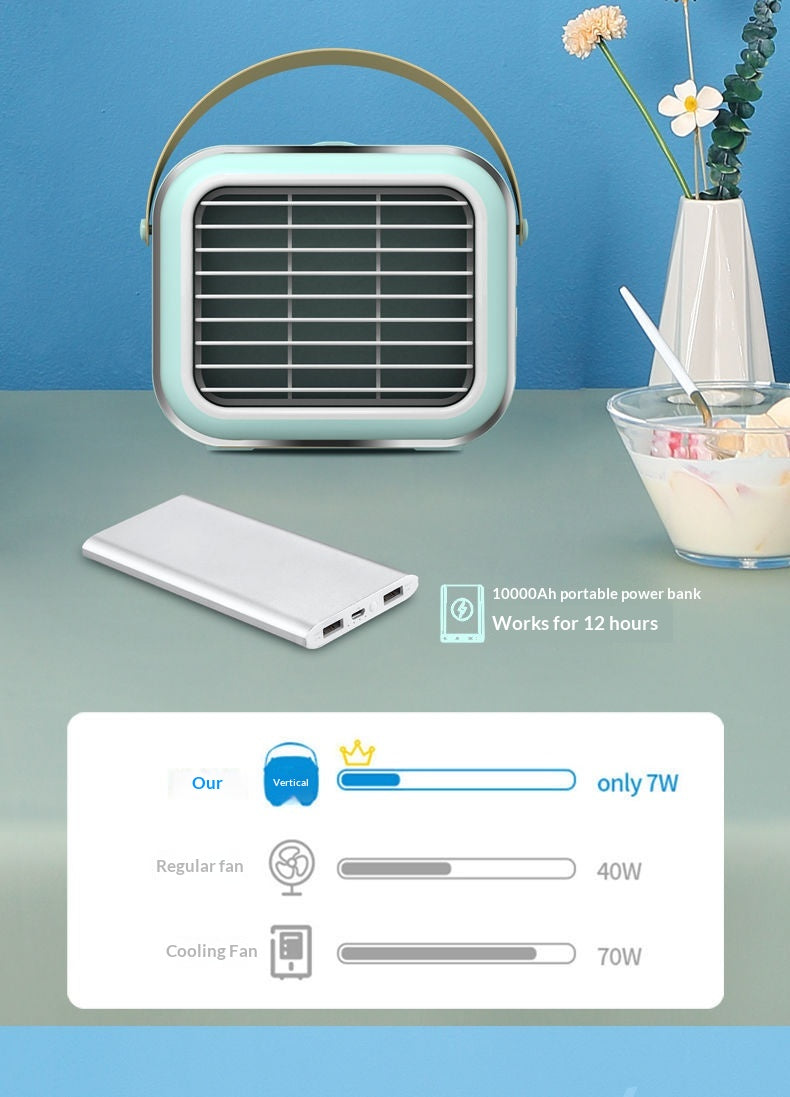 Desktop Mini Fan, 3 Speed Levels, USB Rechargeable, Portable Small Desk Fan for Office, Outdoor and Student Use