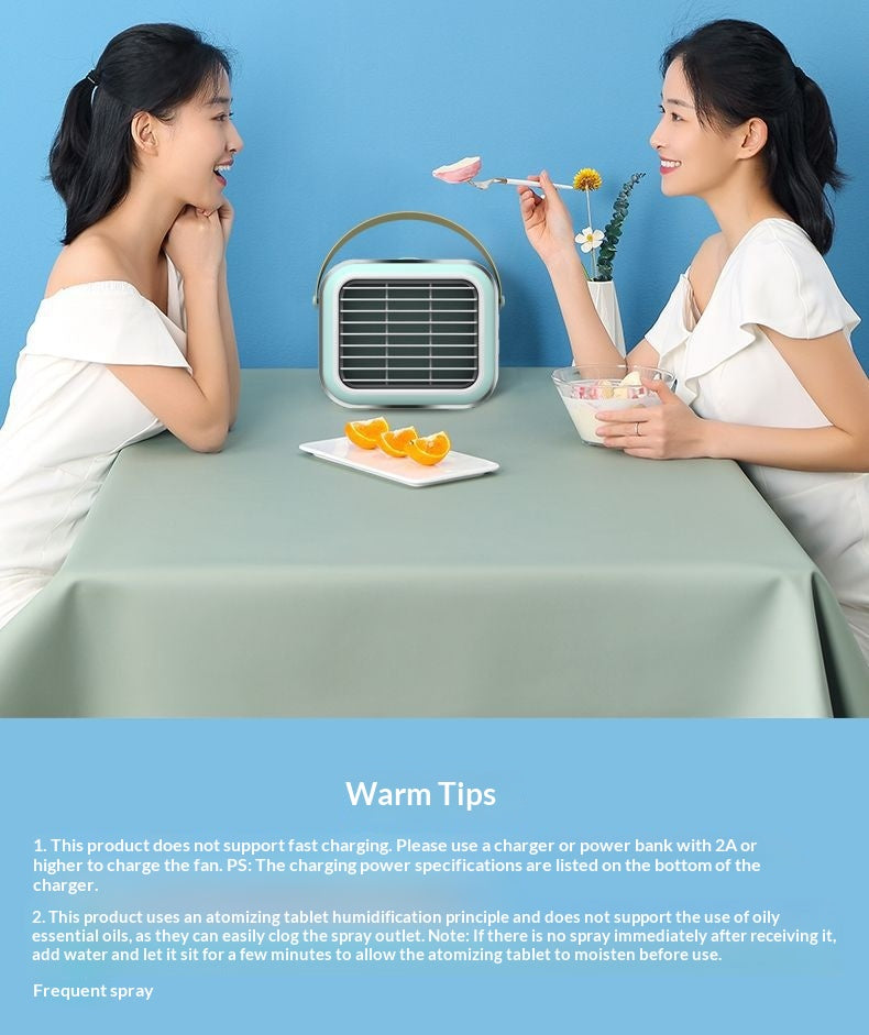 Desktop Mini Fan, 3 Speed Levels, USB Rechargeable, Portable Small Desk Fan for Office, Outdoor and Student Use