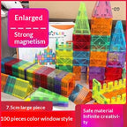 7.5cm Large Magnetic Window Tiles, Strong Magnet Building Blocks, Educational Puzzle Toys for Boys & Girls