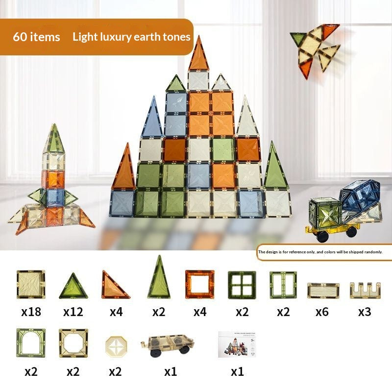 7.5cm Large Magnetic Window Tiles, Strong Magnet Building Blocks, Educational Puzzle Toys for Boys & Girls
