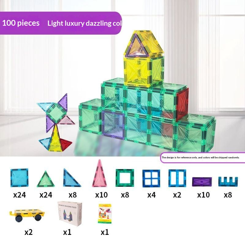 7.5cm Large Magnetic Window Tiles, Strong Magnet Building Blocks, Educational Puzzle Toys for Boys & Girls