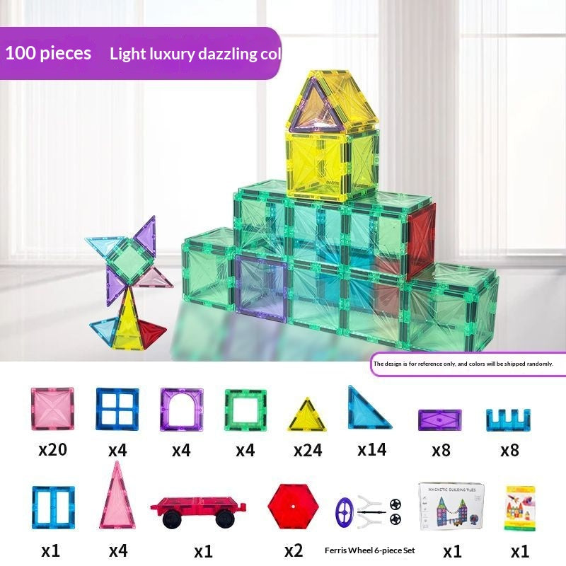 7.5cm Large Magnetic Window Tiles, Strong Magnet Building Blocks, Educational Puzzle Toys for Boys & Girls