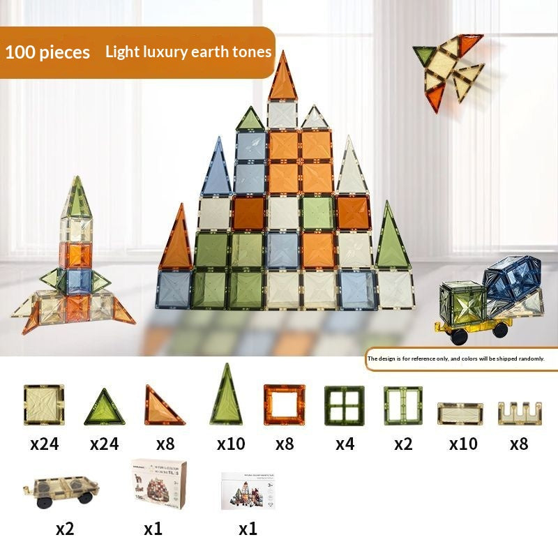 7.5cm Large Magnetic Window Tiles, Strong Magnet Building Blocks, Educational Puzzle Toys for Boys & Girls