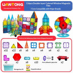7.5cm Large Magnetic Window Tiles, Strong Magnet Building Blocks, Educational Puzzle Toys for Boys & Girls