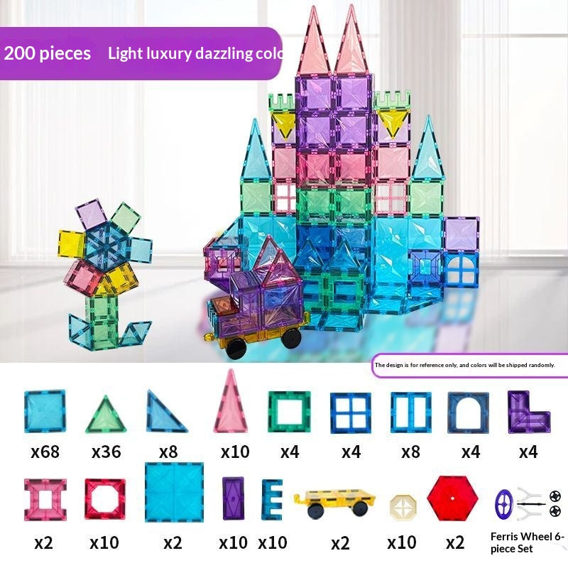 7.5cm Large Magnetic Window Tiles, Strong Magnet Building Blocks, Educational Puzzle Toys for Boys & Girls