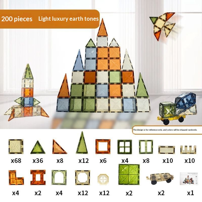 7.5cm Large Magnetic Window Tiles, Strong Magnet Building Blocks, Educational Puzzle Toys for Boys & Girls