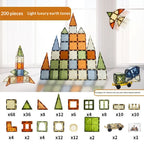 7.5cm Large Magnetic Window Tiles, Strong Magnet Building Blocks, Educational Puzzle Toys for Boys & Girls