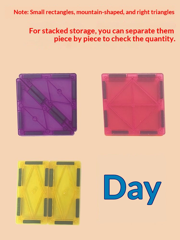 7.5cm Large Magnetic Window Tiles, Strong Magnet Building Blocks, Educational Puzzle Toys for Boys & Girls