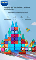 7.5cm Large Magnetic Window Tiles, Strong Magnet Building Blocks, Educational Puzzle Toys for Boys & Girls