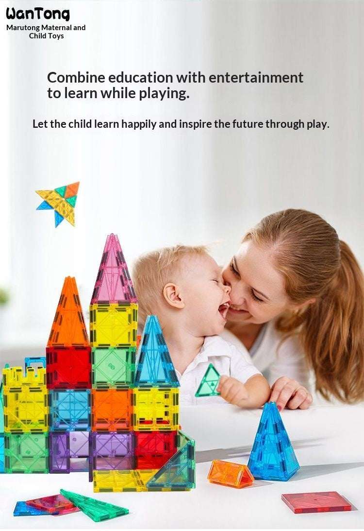 7.5cm Large Magnetic Window Tiles, Strong Magnet Building Blocks, Educational Puzzle Toys for Boys & Girls