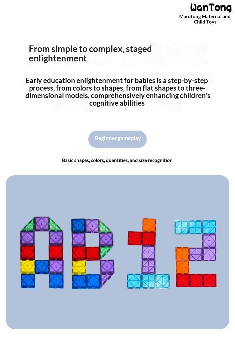7.5cm Large Magnetic Window Tiles, Strong Magnet Building Blocks, Educational Puzzle Toys for Boys & Girls