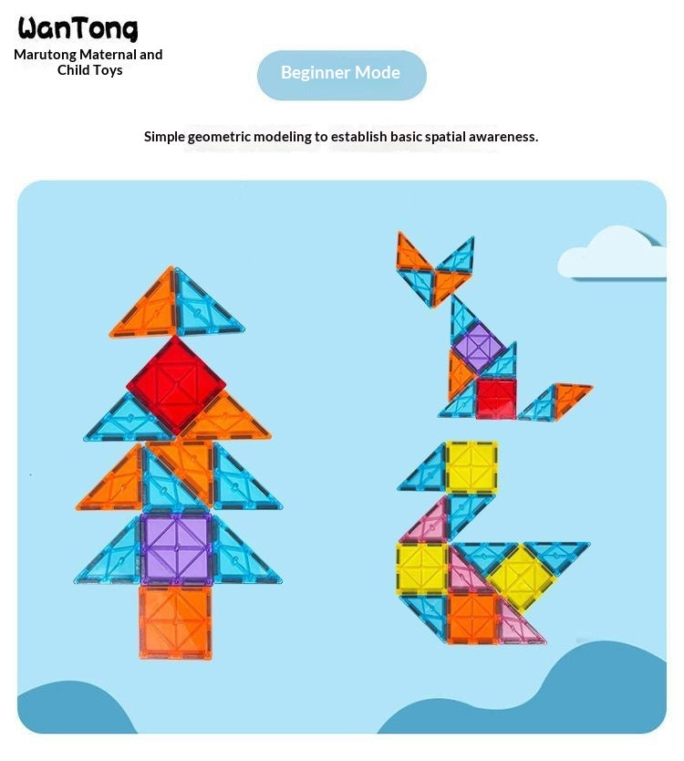 7.5cm Large Magnetic Window Tiles, Strong Magnet Building Blocks, Educational Puzzle Toys for Boys & Girls