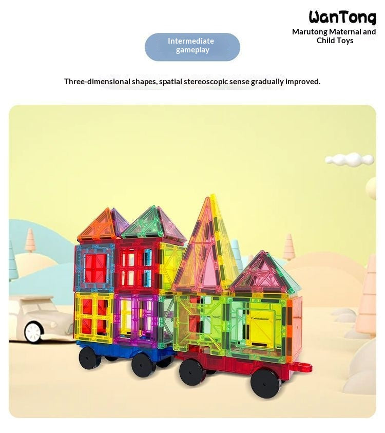 7.5cm Large Magnetic Window Tiles, Strong Magnet Building Blocks, Educational Puzzle Toys for Boys & Girls