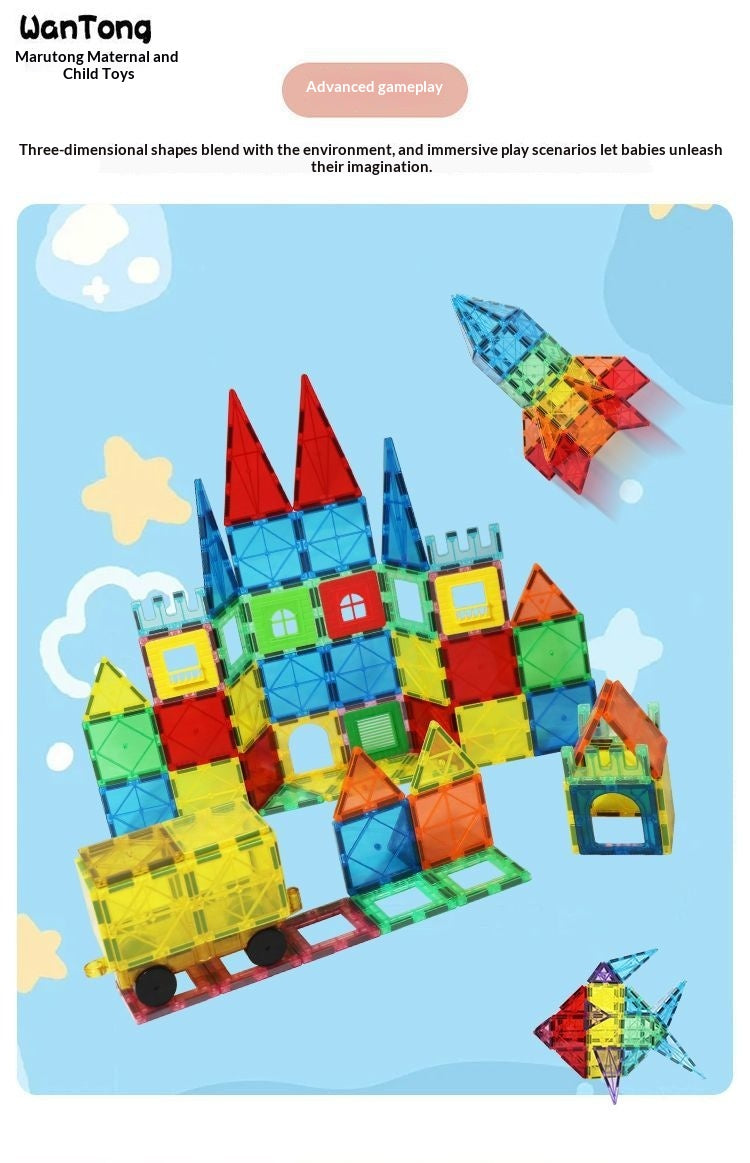 7.5cm Large Magnetic Window Tiles, Strong Magnet Building Blocks, Educational Puzzle Toys for Boys & Girls