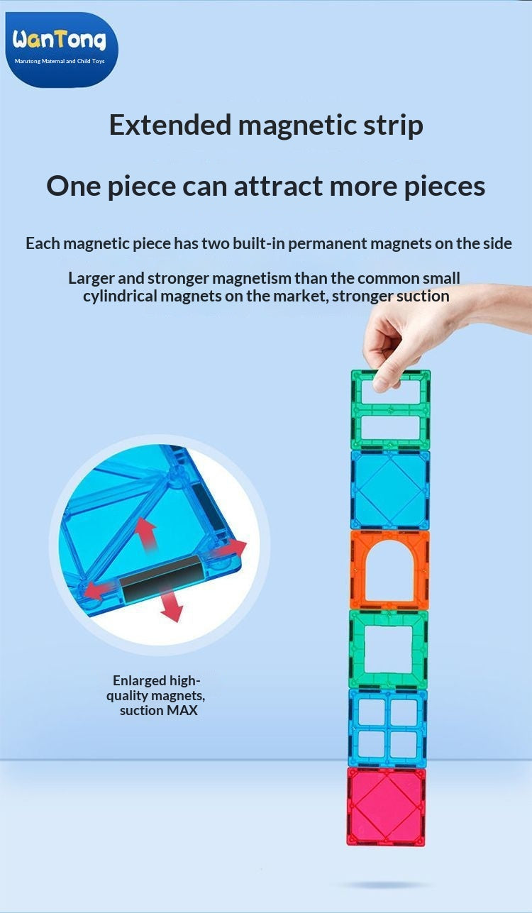 7.5cm Large Magnetic Window Tiles, Strong Magnet Building Blocks, Educational Puzzle Toys for Boys & Girls