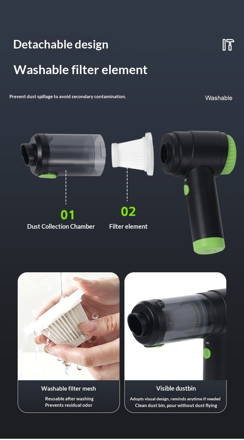 Wet & Dry Cordless Vacuum Cleaner, Blow & Suction Dual-purpose Duster for Car & Home