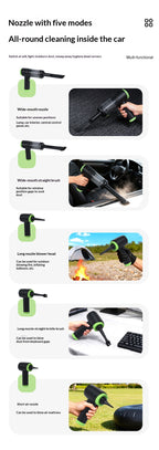 Wet & Dry Cordless Vacuum Cleaner, Blow & Suction Dual-purpose Duster for Car & Home