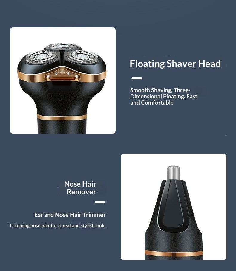 Digital Display Electric Shaver, 3-in-1 Multifunctional Smart Beard Trimmer, USB Rechargeable Razor