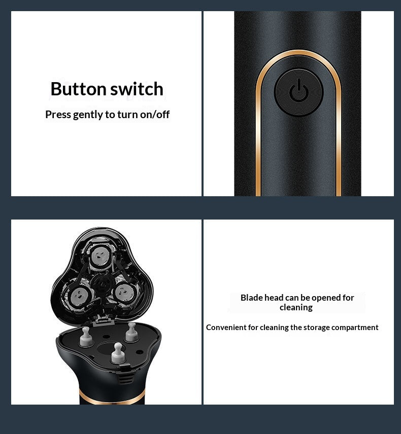 Digital Display Electric Shaver, 3-in-1 Multifunctional Smart Beard Trimmer, USB Rechargeable Razor