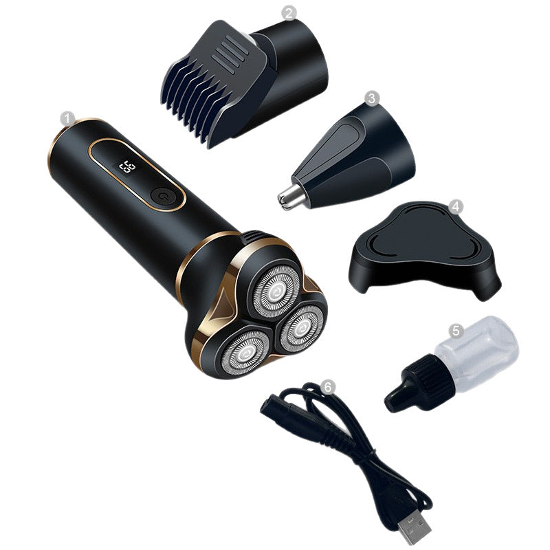 Digital Display Electric Shaver, 3-in-1 Multifunctional Smart Beard Trimmer, USB Rechargeable Razor