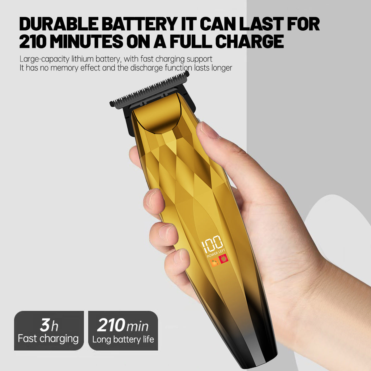 New Men's Hair Clipper, High Power Professional Barber Clippers, Household Electric Hair Trimmer for Fade Haircut
