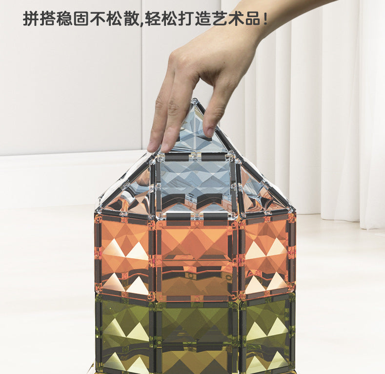 彩窗儿童磁力片翡钻磁力片彩窗磁力拼装磁力性益智积木玩具磁力片