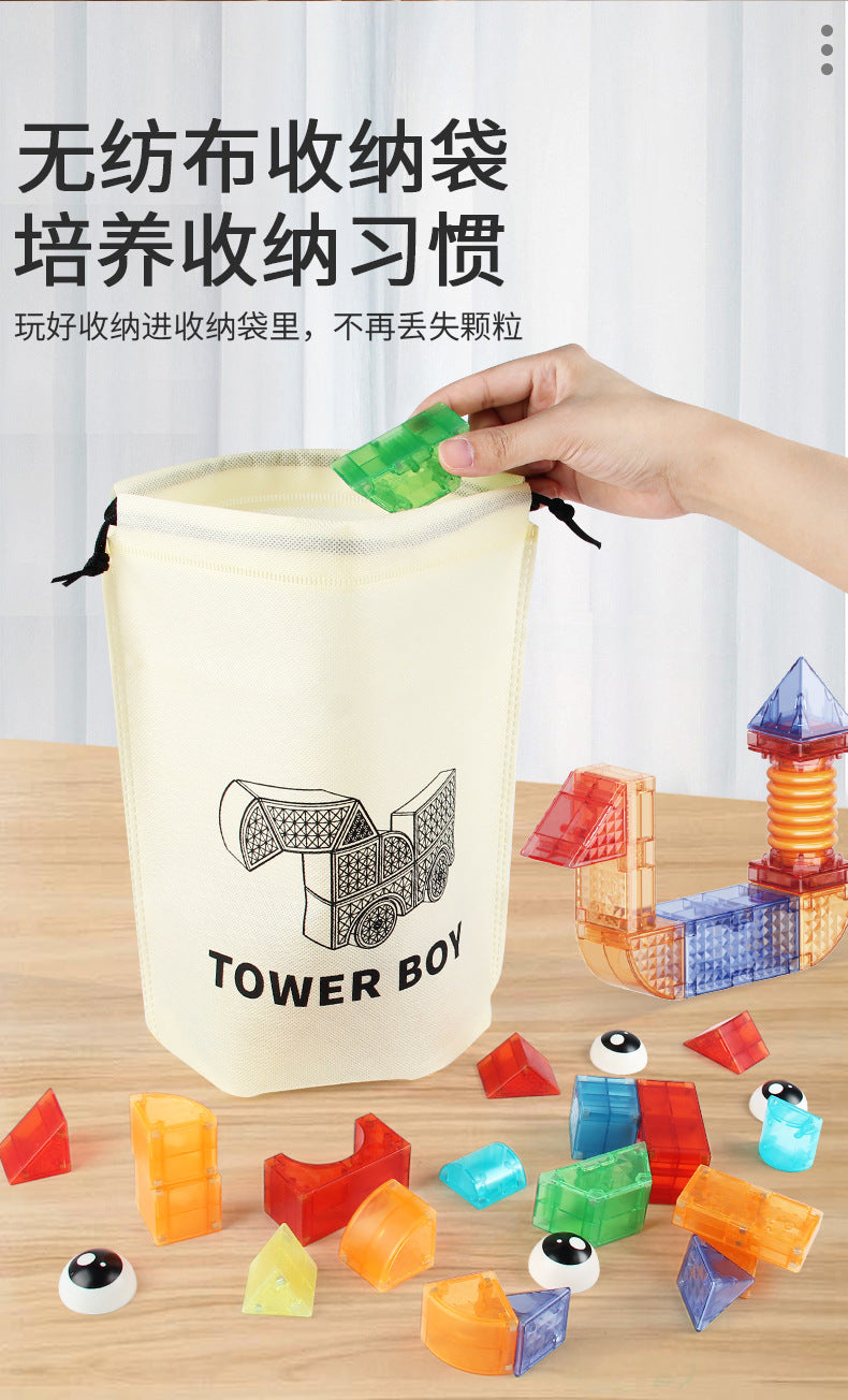 亚马逊热卖 儿童百变拼搭益智磁力片 磁力积木磁性创意拼装几何认